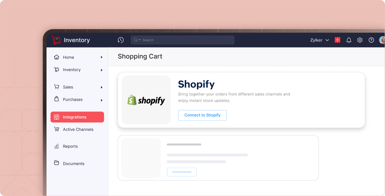 仪表盘 - Shopify | Zoho Inventory 库存系统