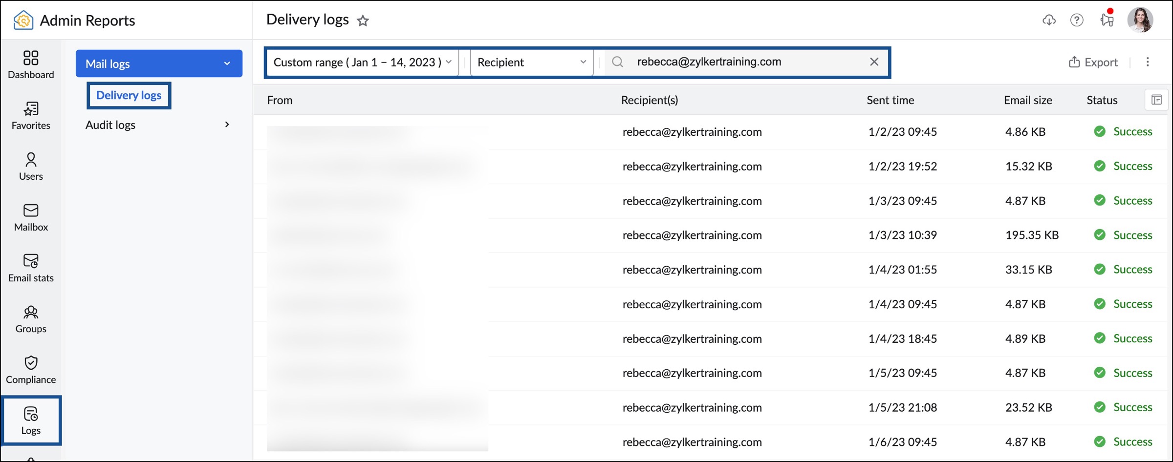 管理员报告传递日志