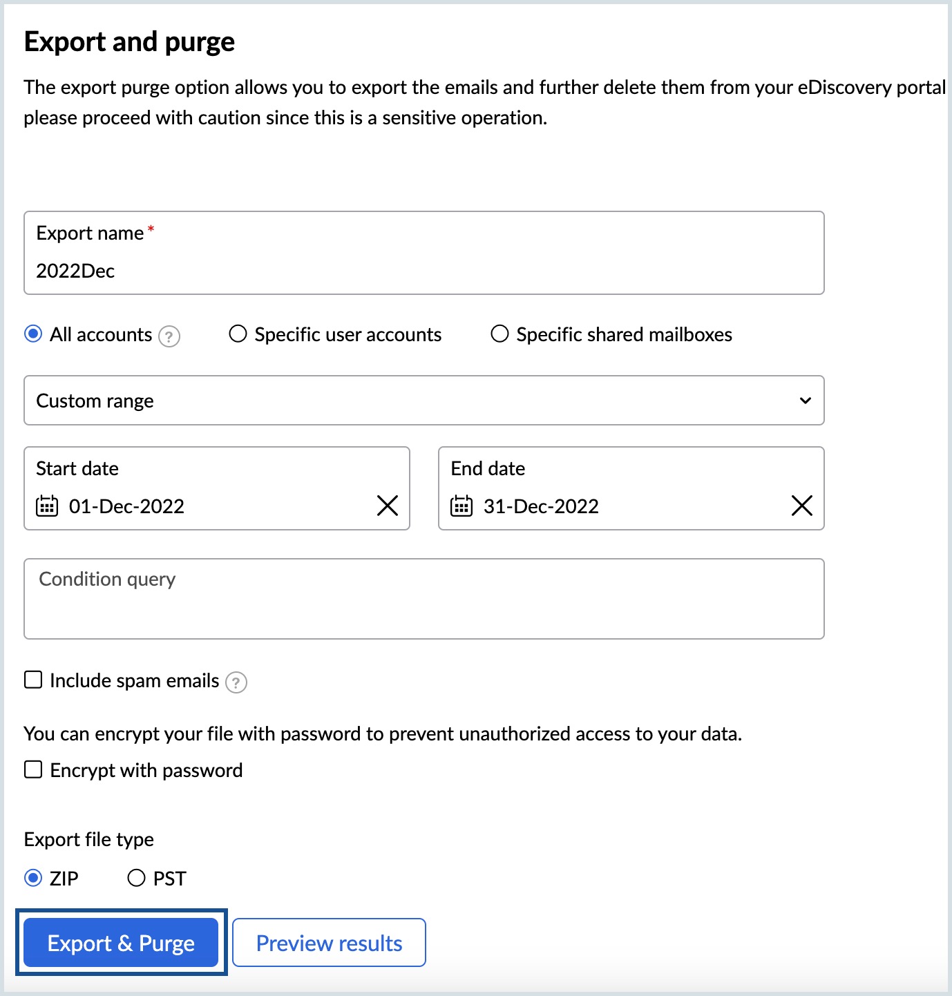 导出并清除邮件