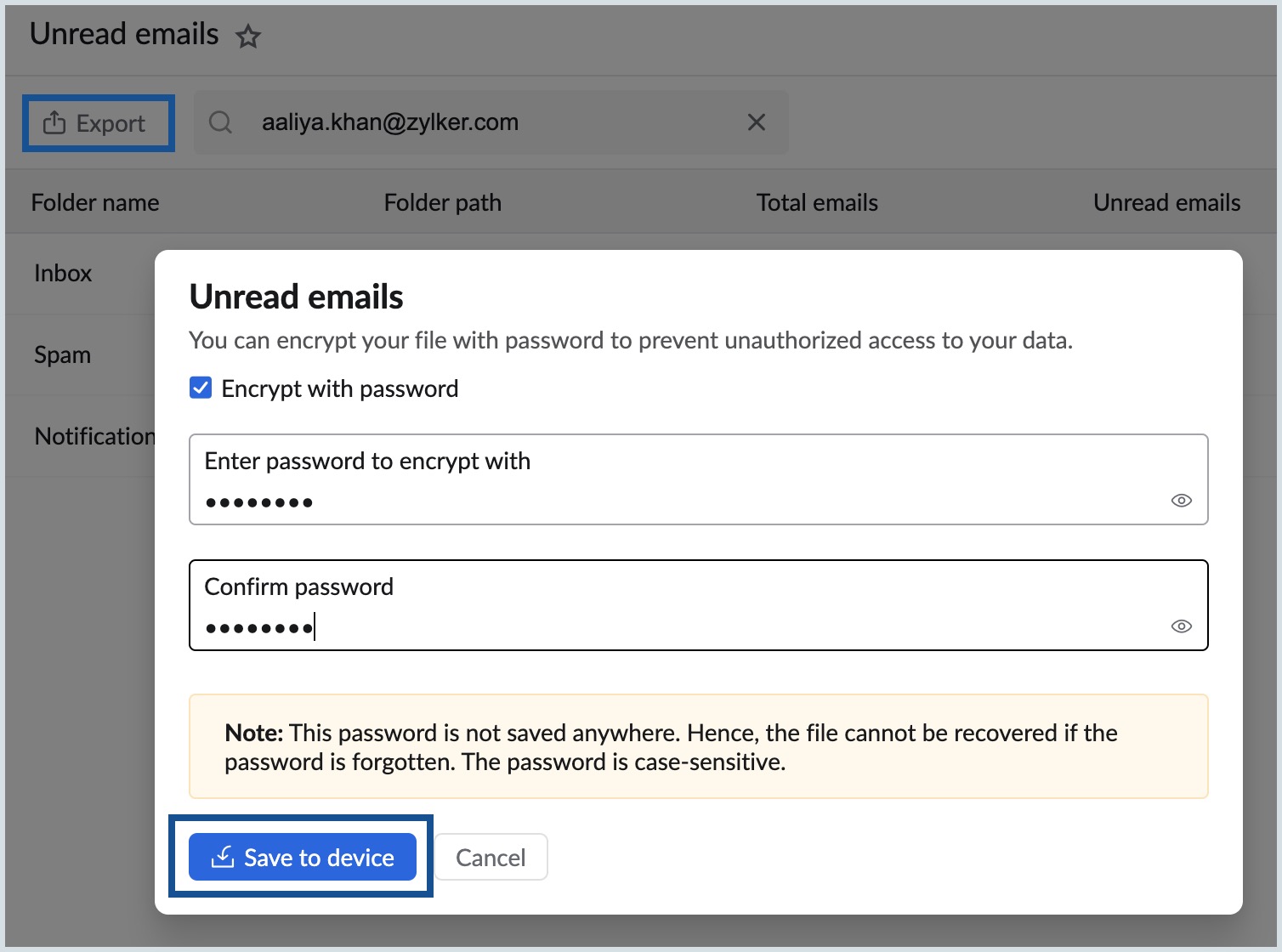 导出未读电子邮件