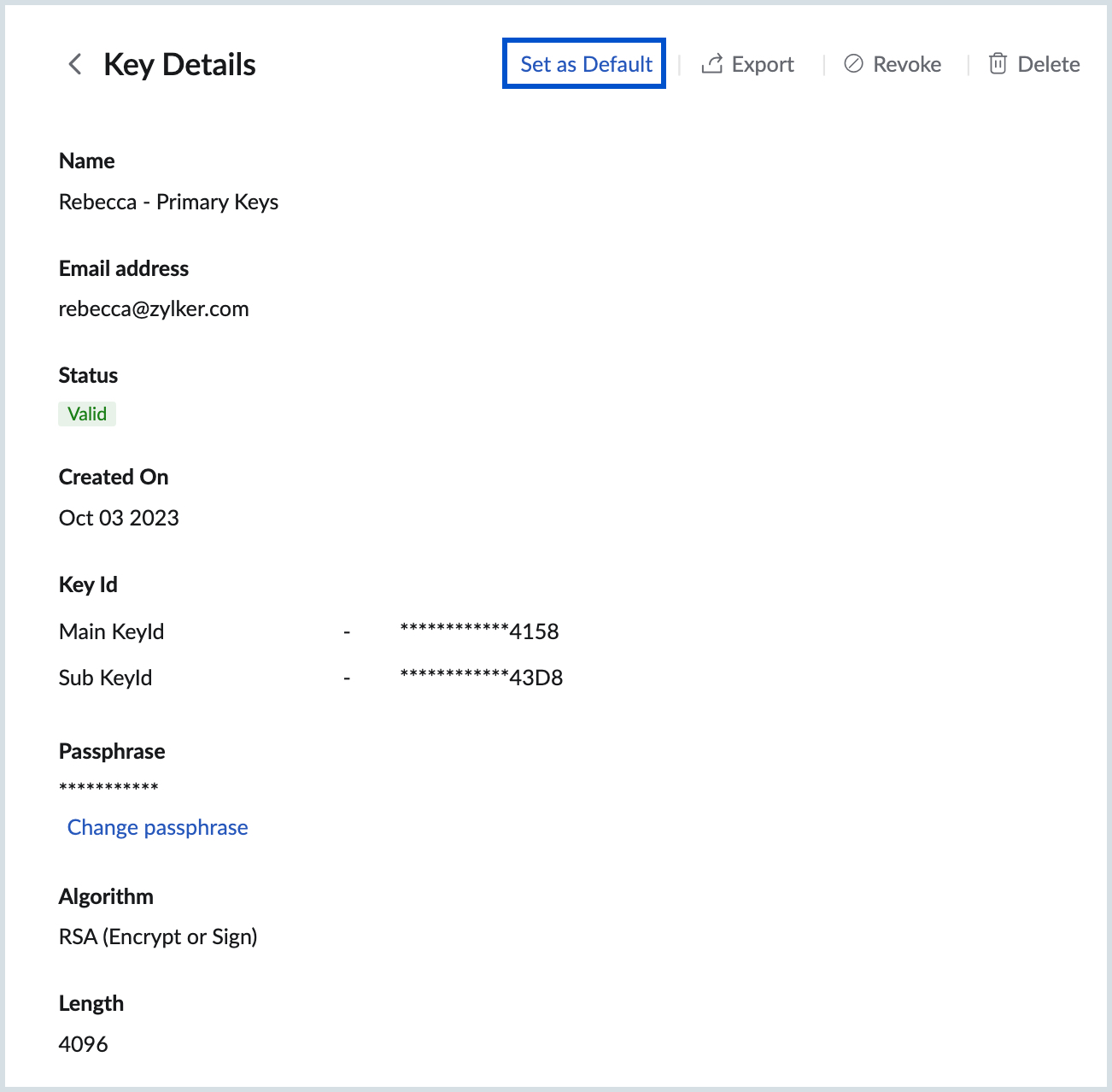 默认密钥 默认密钥