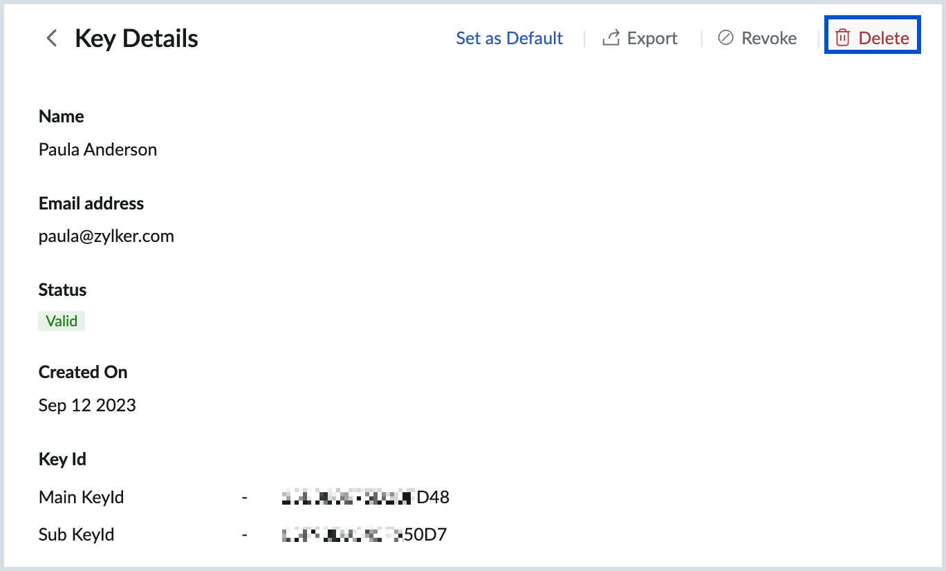 删除密钥 删除密钥