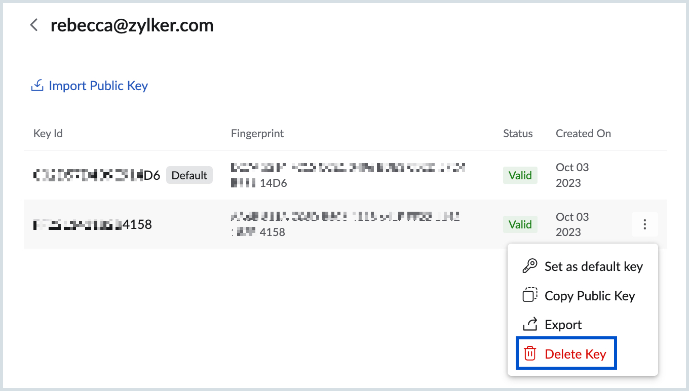 删除密钥 删除密钥