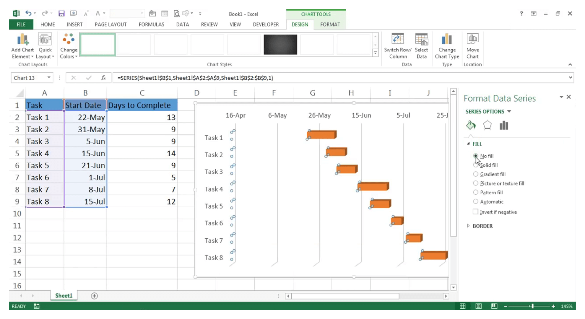 制作甘特图 Excel