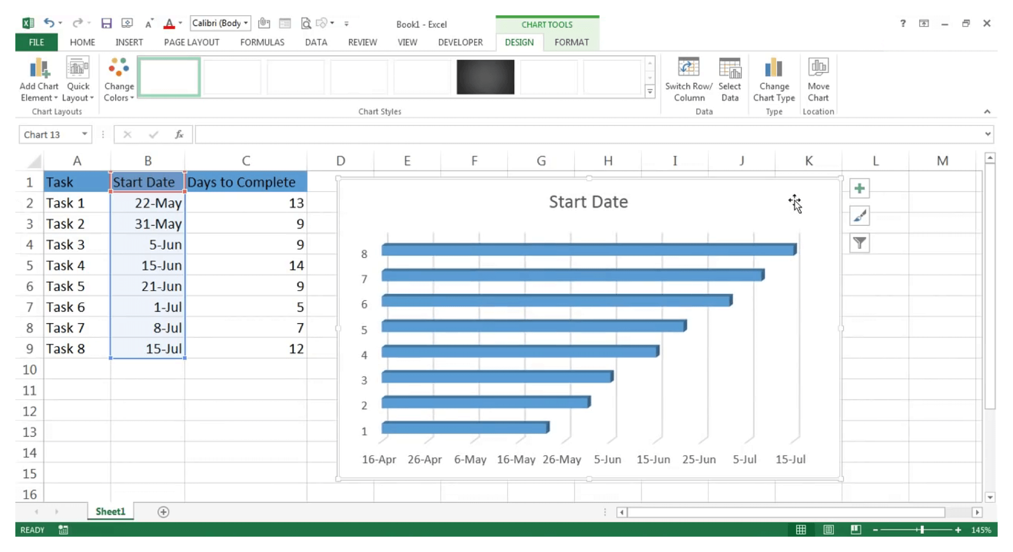 如何在 Excel 中制作甘特图