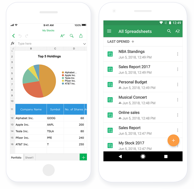 Zoho-Sheet-dashboard-mobileapp