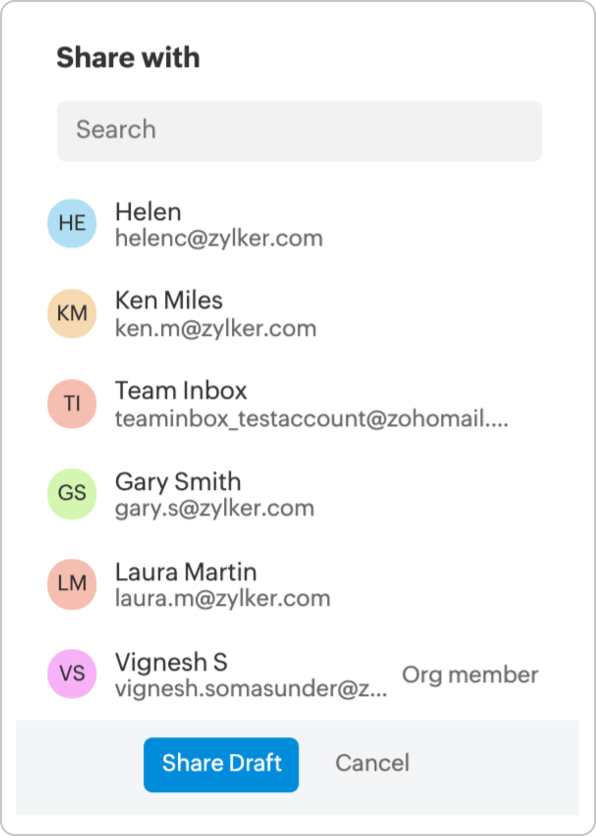 共同创作电子邮件回复