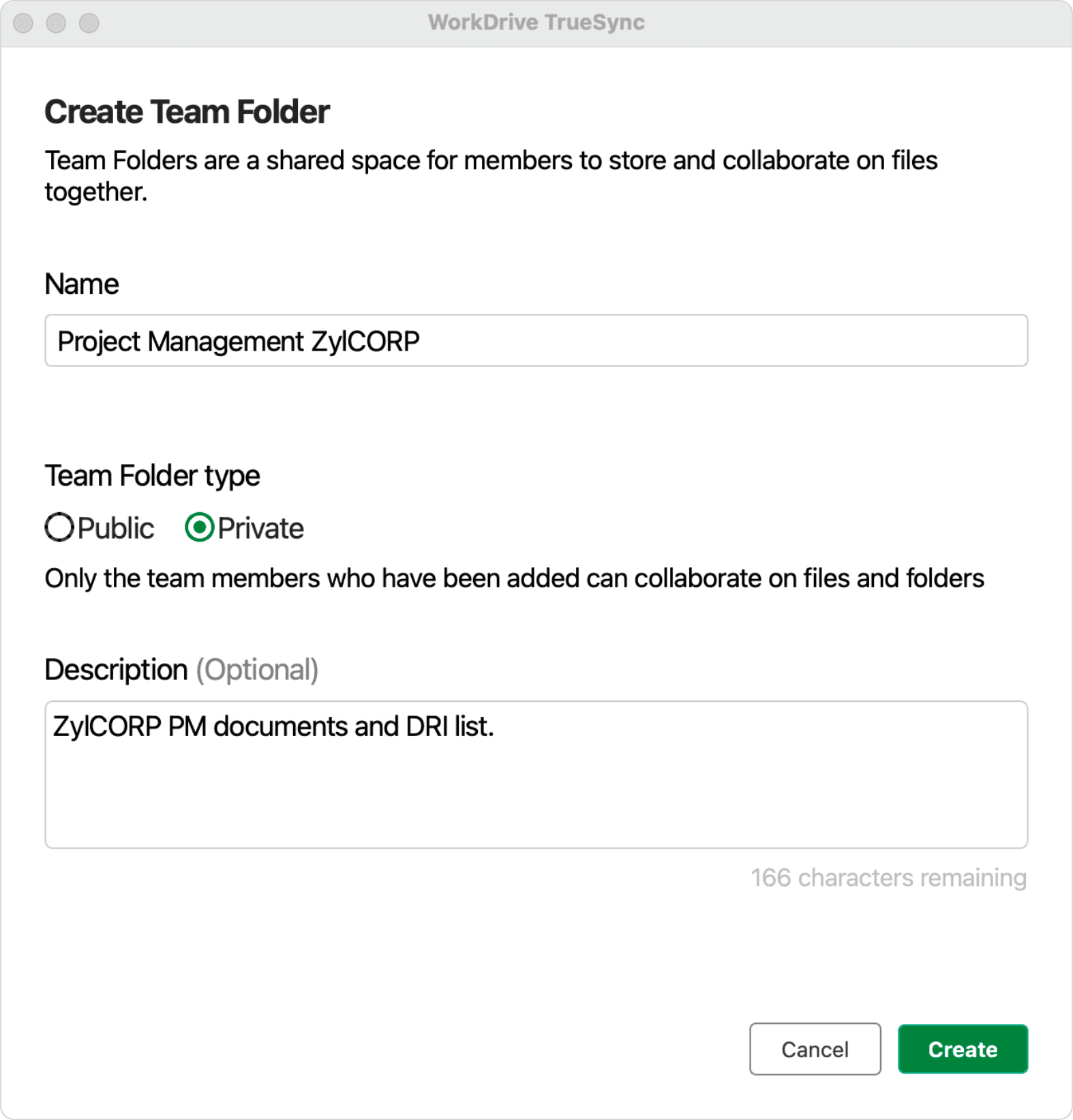 随时随地创建团队文件夹