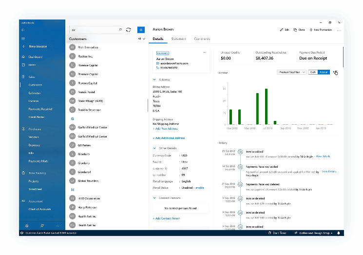 管理联系人 | 下载财务记账软件 - Zoho Books