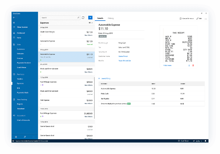费用报表 | Windows 财务记账软件 - Zoho Books
