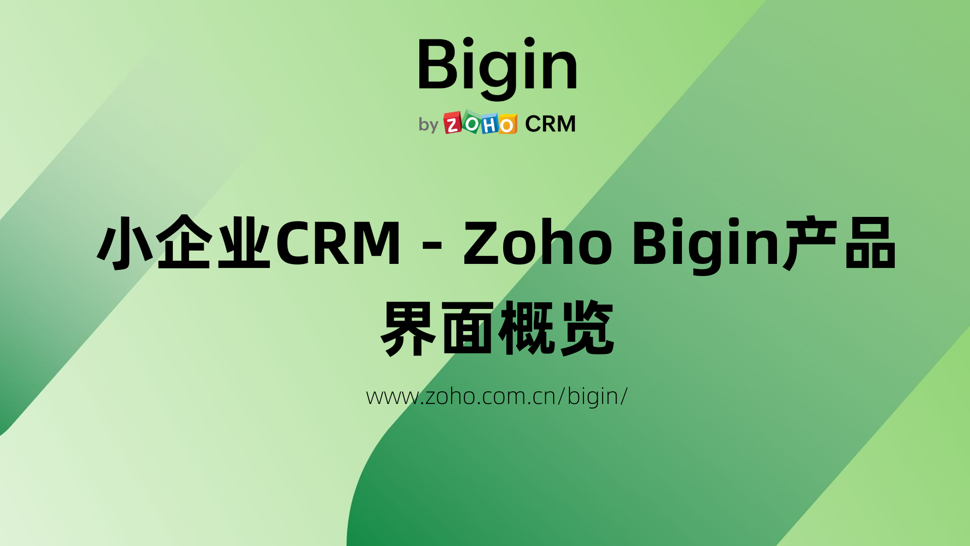 Zoho Bigin产品界面概览